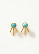 EAR JACKET TURQUOISE GOL PLATED EARRINGS
