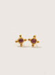 Ruby bindi cross gold plated earrings