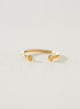 Double ball gold plated ring