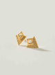 CITRINE PYRAMID GOLD PLATED EARRINGS
